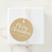 Étiquettes Cadeau Script de Noël Rustique Kraft (En situation)