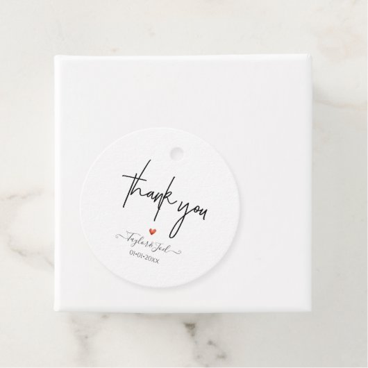 Étiquettes Cadeau Script de signature chic Merci PixDezines (En situation)