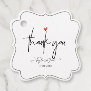 Étiquettes Cadeau Script de signature Merci cardiaque PixDezines