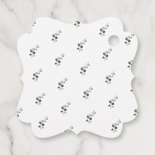 Étiquettes Cadeau Script de signature Merci Eucalyptus PixDezines (Dos)