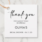 Étiquettes Cadeau Script élégant | Balise Favor du Merci de Fête des (Devant)