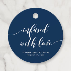Étiquettes Cadeau Script infusé avec Mariage de couleur modifiable d