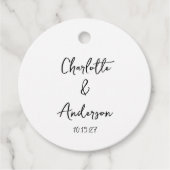 Étiquettes Cadeau Script manuscrit blanc blanc blanc blanc mariage p (Devant)