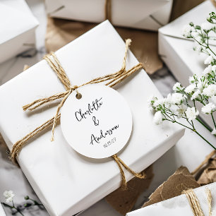 Étiquettes Cadeau Script manuscrit blanc blanc blanc blanc mariage p