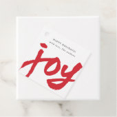 Étiquettes Cadeau Script manuscrit Joy Red Christmas Holiday Cadeau (En situation)