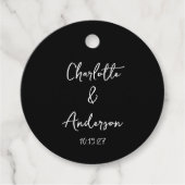 Étiquettes Cadeau Script manuscrit Whimsical Black Mariage personnal (Devant)