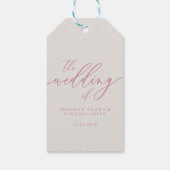 Étiquettes-cadeau Script Mariage rose ivoire (Dos)