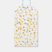 Étiquettes-cadeau Script Merci Golden Hearts Confetti (Dos)