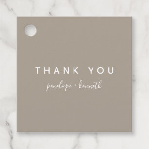 Étiquettes Cadeau Script minimaliste Mariage moderne Taupe Brown