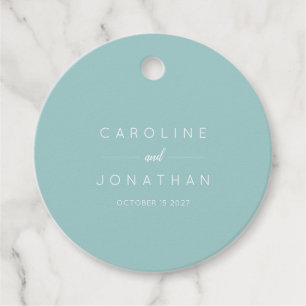 Étiquettes Cadeau Script minimaliste moderne Aqua Mariage personnali