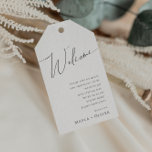 Étiquettes-cadeau Script minimaliste Whimsical | Bienvenue Mariage<br><div class="desc">Ces scripts minimalistes fantaisistes | mariages étiquettes cadeaux de bienvenue sont parfaits pour votre classique simple noir et blanc minimaliste mariage boho moderne. Le design se compose de calligraphie élégante, délicate et romantique écrite à la main et de typographie chic et formelle. Le look se marie bien avec n'importe quelle...</div>