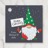 Étiquettes Cadeau Script moderne jote Gnome de Noël (Devant)