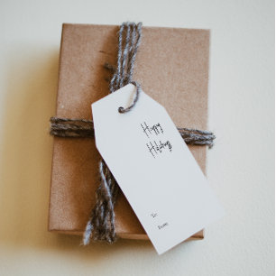 Étiquettes-cadeau Script Moderne Joyeuses Vacances À Partir De Tags 