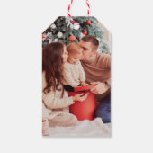 Étiquettes-cadeau Script moderne "Joyeux Noël" Photo de vacances (Dos)