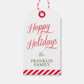 Étiquettes-cadeau Script moderne Joyeux vacances cadeau festif (Devant)