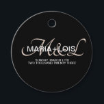 Étiquettes Cadeau Script moderne Monogramme Noir Blush Mariage rose<br><div class="desc">Mariage Favor Tags qui sont élégant et moderne Monogrammed Script Design Tags</div>