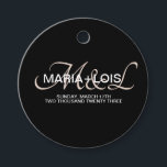 Étiquettes Cadeau Script moderne Monogramme Noir Blush Mariage rose<br><div class="desc">Mariage Favor Tags qui sont élégant et moderne Monogrammed Script Design Tags</div>