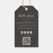 Étiquettes-cadeau Script moderne votre logo marque d'entreprise noir (Dos)