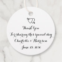 Script noir coeurs blanc Mariage cadeau