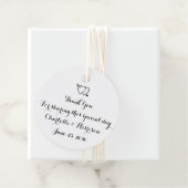 Étiquettes Cadeau Script noir coeurs blanc Mariage cadeau (En situation)