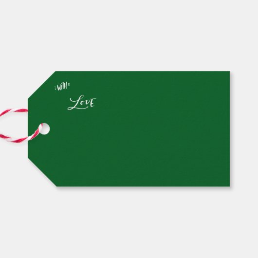 Étiquettes-cadeau Script photo arc vert Noël (Dos Horizontal)