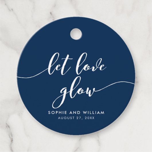 Étiquettes Cadeau Script Relax Laisser l'amour brillant Mariage de c (Devant)