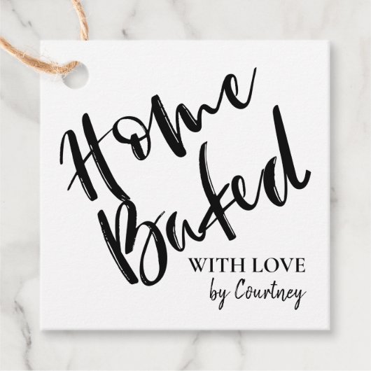 Étiquettes Cadeau Script rustique Accueil Baguettes Faveur cuites (Devant)