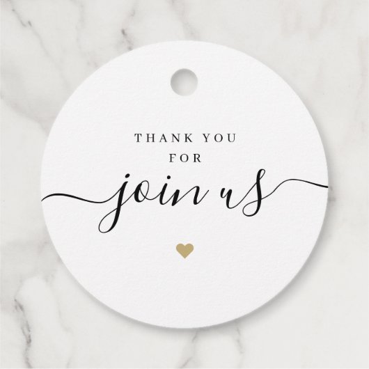 Étiquettes Cadeau Script simple et élégant avec Mariage d'amour (Dos)