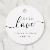 Étiquettes Cadeau Script simple et élégant avec Mariage d'amour (Devant)