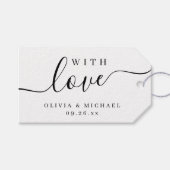 Étiquettes-cadeau Script simple et élégant avec mariage d'amour (Devant (Horizontal))