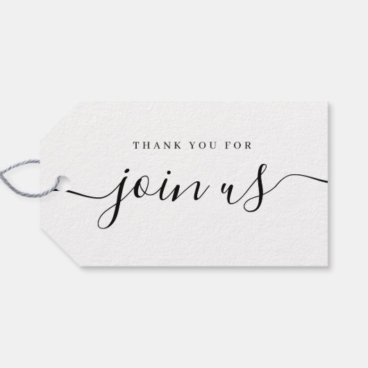 Étiquettes-cadeau Script simple et élégant avec mariage d'amour (Dos (Horizontal))