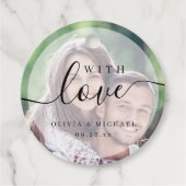 Étiquettes Cadeau Script simple et élégant avec Mariage photo d'amou (Devant)