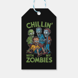 Étiquettes-cadeau Se détendre avec mes zombies Halloween garçons enf