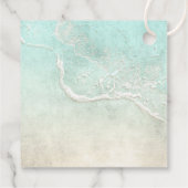 Étiquettes Cadeau Sea Foam Beach Wedding Turtle ID837 (Dos)