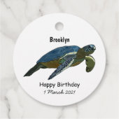 Étiquettes Cadeau Sea turtle cartoon (Dos)