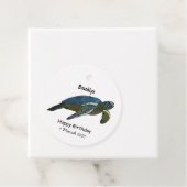 Étiquettes Cadeau Sea turtle cartoon (En situation)