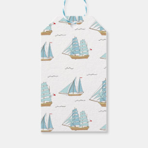 Étiquettes-cadeau Seatime été Cute yachts avec voile