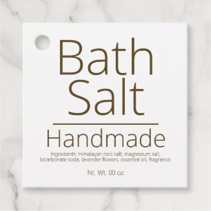Étiquettes Cadeau Sel de bain simple et sophistiqué Hobby d'affaires
