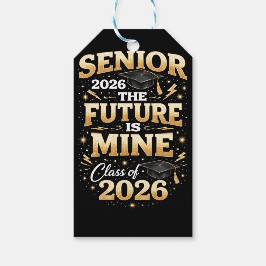Étiquettes-cadeau Senior 2026 – The Future is Mine (Devant)