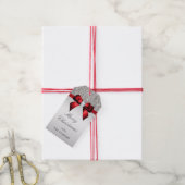 Étiquettes-cadeau Séquences d'argent Rouge Diamant Bow Noël (Avec de la ficelle)