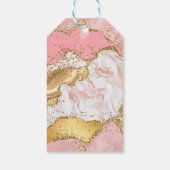 Étiquettes-cadeau Séquins or et rose Agate Anniversaire Merci (Dos)