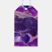 Étiquettes-cadeau Séquins rose pourpre foncé Agate Anniversaire Merc (Dos)