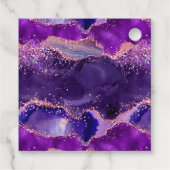 Étiquettes Cadeau Séquins rose pourpre foncé Agate Anniversaire Merc (Dos)