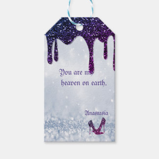 Étiquettes-cadeau Séquins Violets, Talons