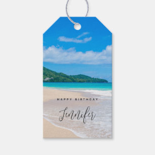 Étiquettes-cadeau Serene Tropical Destination Plage Pittoresque Anni