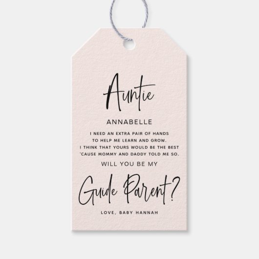 Étiquettes-cadeau Serez-vous mon guide Photo parent (Devant)