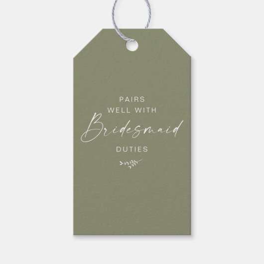 Étiquettes-cadeau Série de propositions de servante de script modern (Devant)