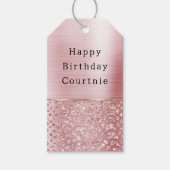 Étiquettes-cadeau Serpent à Parties scintillant de verre rose (Devant)