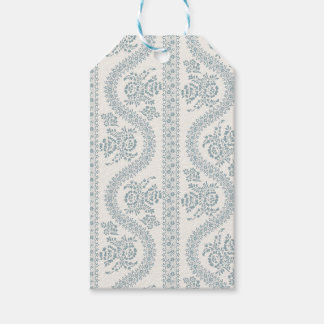 Étiquettes-cadeau Serpentine bleu gris, petite échelle