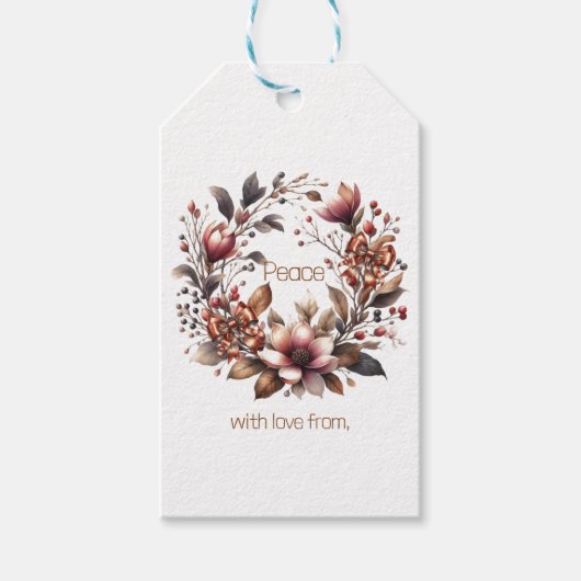 Étiquettes-cadeau Serre Rustique Magnolia Cuivre Bow (Devant)